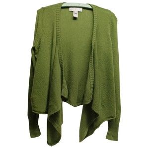 DESIGN HISTORY CASHMERE CARDIGAN, GREEN, MEDIUM